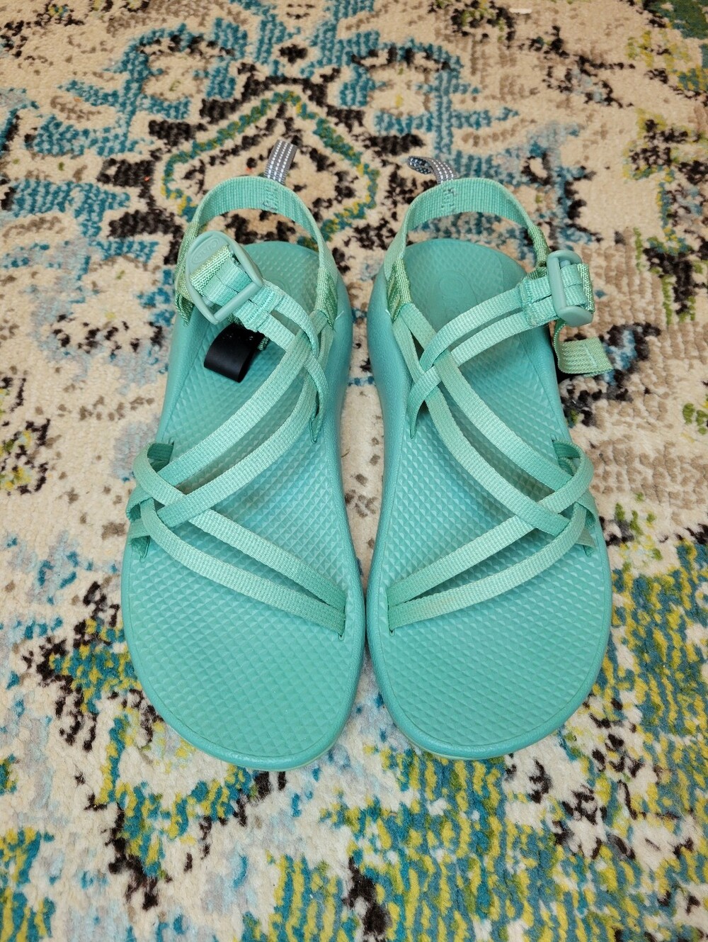 Chaco ZX/1 Teal EcoTread Outdoor Water Adjustable Strappy Sandals, Size Womens 6